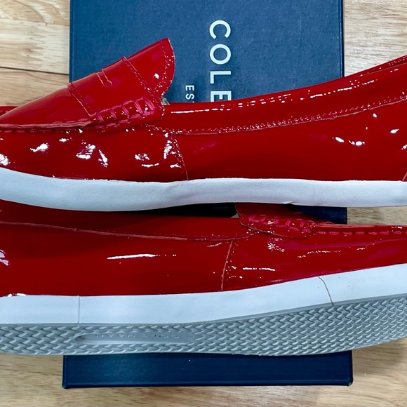 Cole Haan Red Patent Leather Loafers - Picture 3 of 4